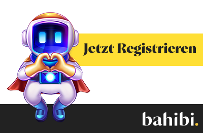 Bahibi Roboter mit Herzsymbol und Registrieren Button
